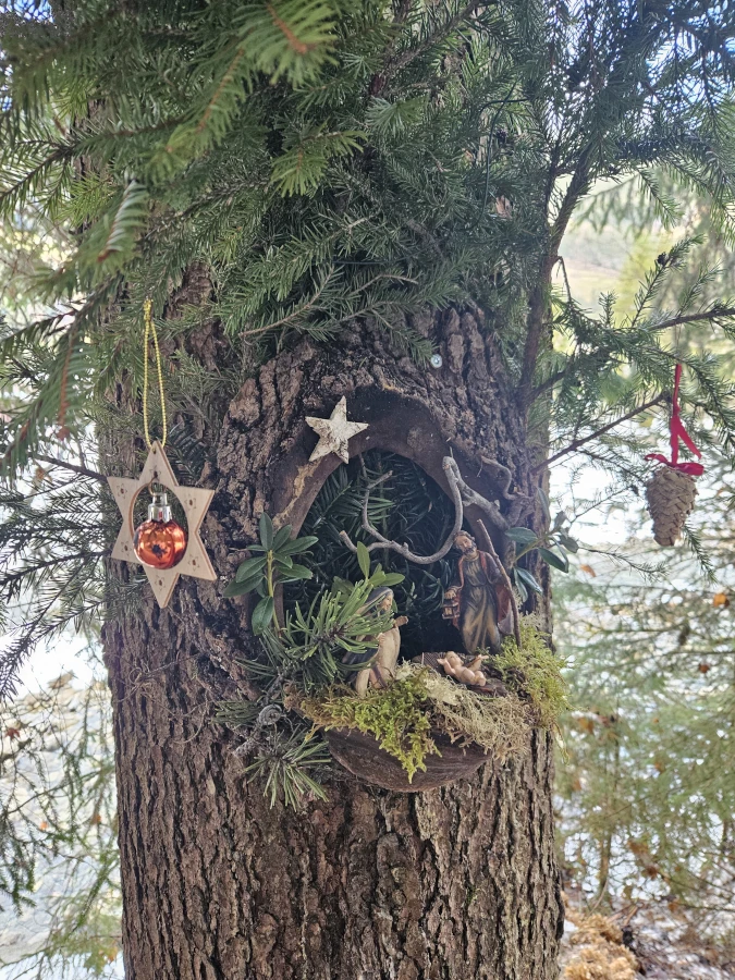 Idyllischer Spaziergang im Advent und der Winterzeit: der Krippenweg in Wald