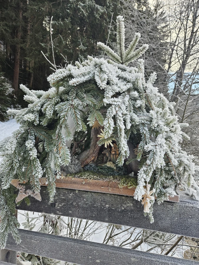 Idyllischer Spaziergang im Advent und der Winterzeit: der Krippenweg in Wald